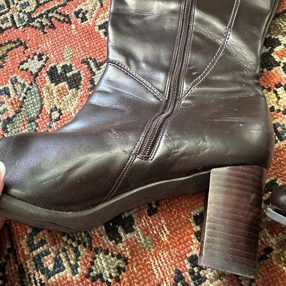 Naturalizer Dark Brown Heeled Kiersten Boot mid-calf high Wide Shaft Size 8.5 - Picture 6 of 10